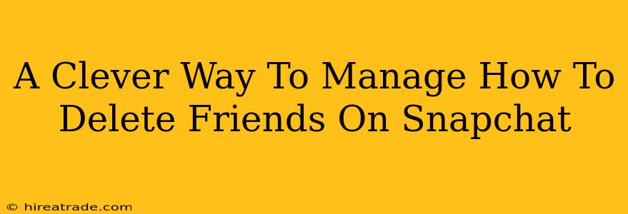 A Clever Way To Manage How To Delete Friends On Snapchat