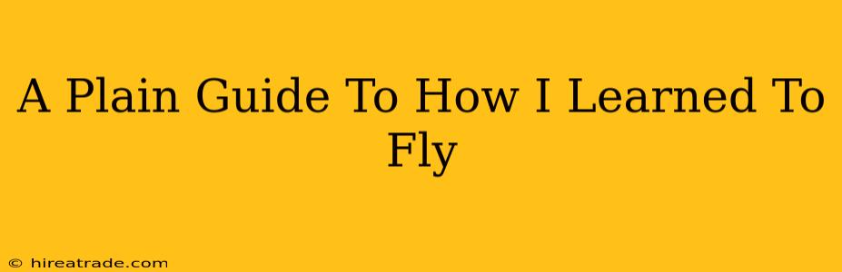 A Plain Guide To How I Learned To Fly