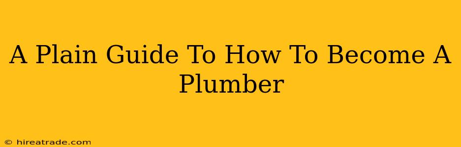 A Plain Guide To How To Become A Plumber