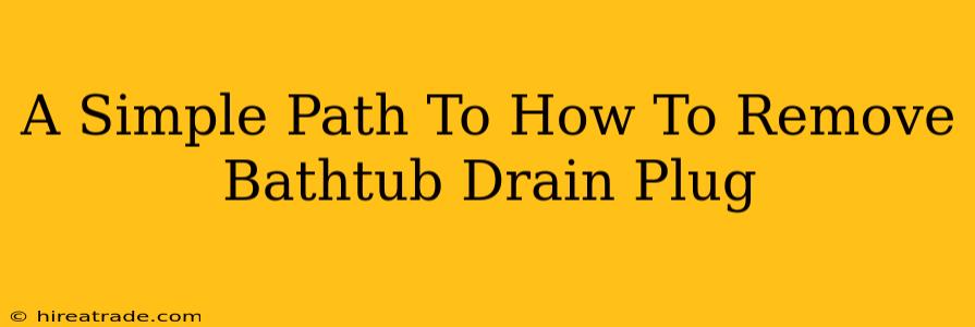 A Simple Path To How To Remove Bathtub Drain Plug