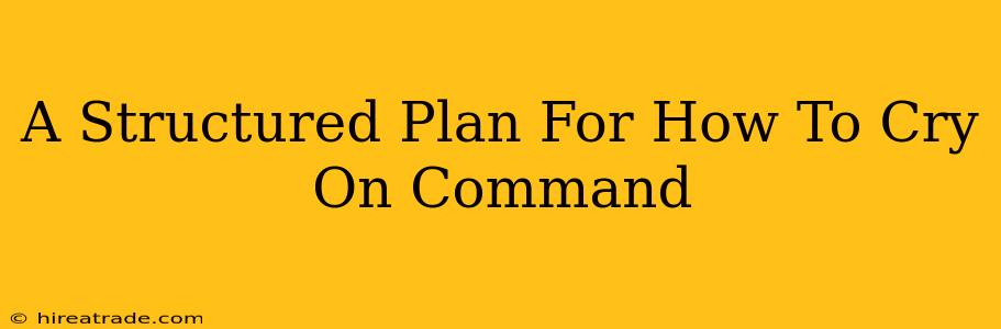 A Structured Plan For How To Cry On Command