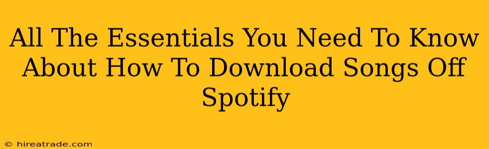 All The Essentials You Need To Know About How To Download Songs Off Spotify