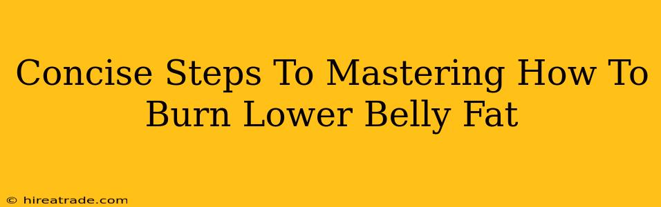 Concise Steps To Mastering How To Burn Lower Belly Fat