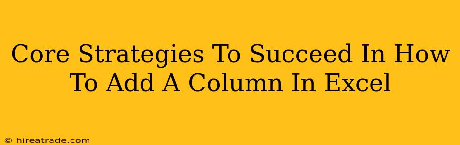Core Strategies To Succeed In How To Add A Column In Excel