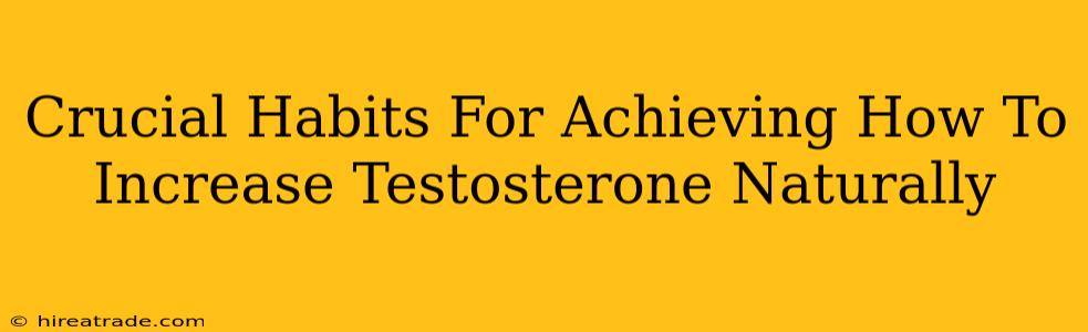 Crucial Habits For Achieving How To Increase Testosterone Naturally