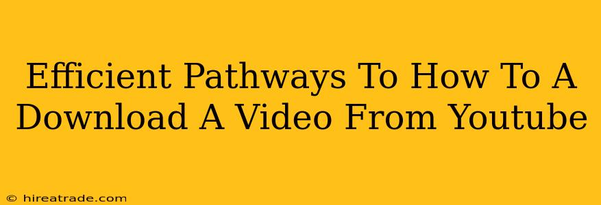 Efficient Pathways To How To A Download A Video From Youtube