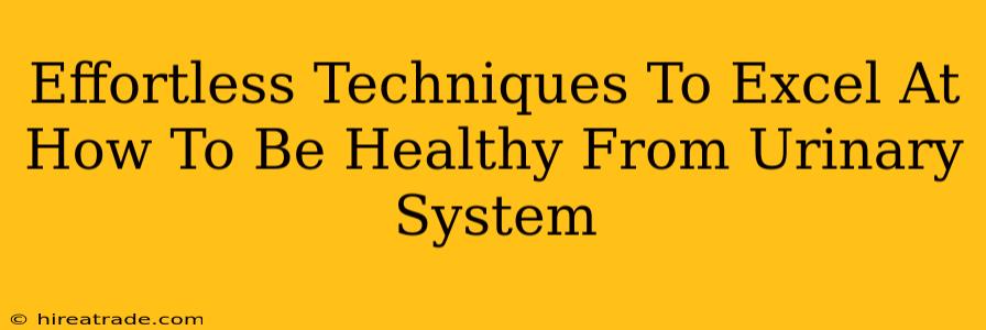 Effortless Techniques To Excel At How To Be Healthy From Urinary System