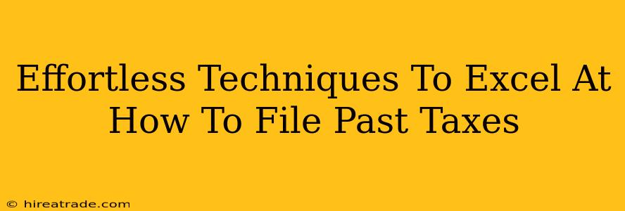 Effortless Techniques To Excel At How To File Past Taxes