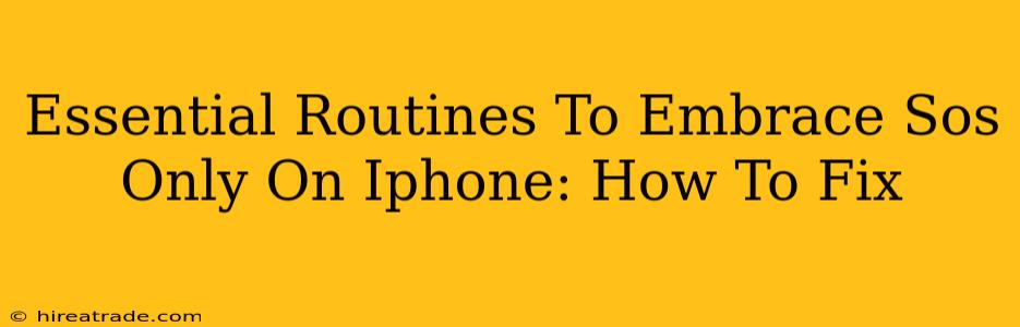 Essential Routines To Embrace Sos Only On Iphone: How To Fix