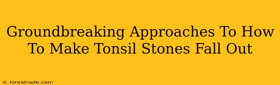 Groundbreaking Approaches To How To Make Tonsil Stones Fall Out