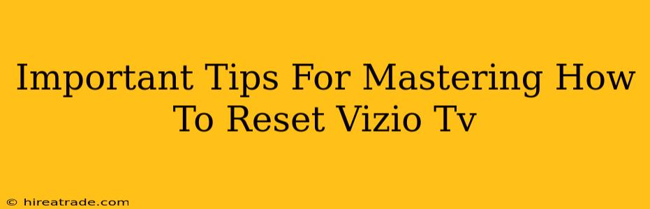 Important Tips For Mastering How To Reset Vizio Tv