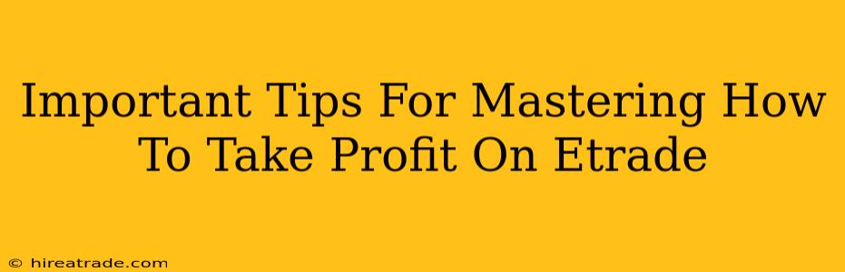Important Tips For Mastering How To Take Profit On Etrade