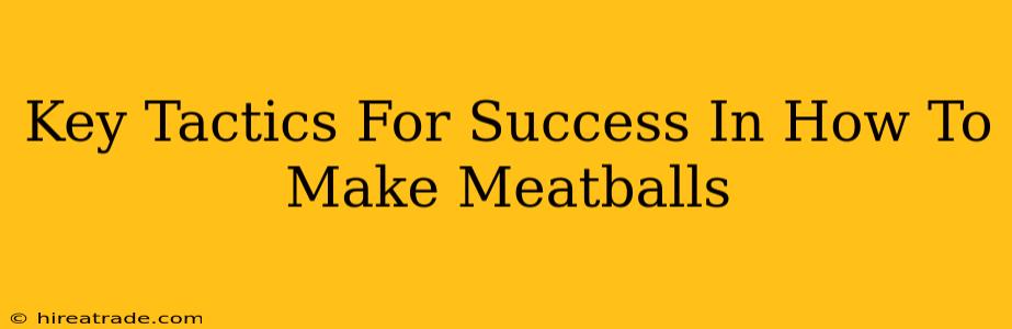 Key Tactics For Success In How To Make Meatballs