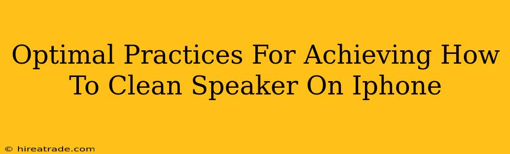 Optimal Practices For Achieving How To Clean Speaker On Iphone