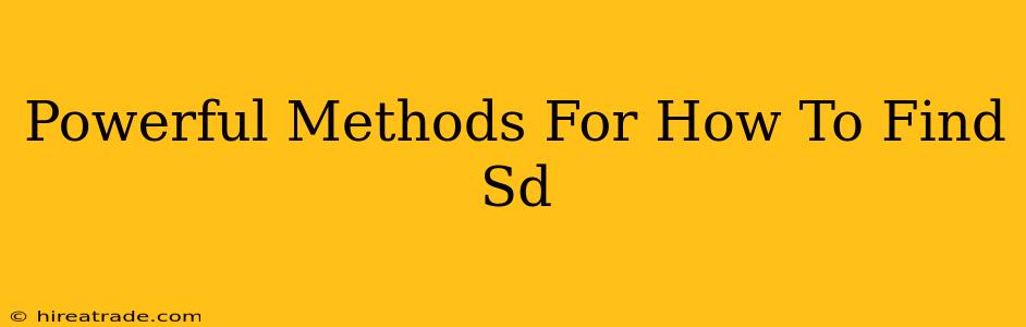 Powerful Methods For How To Find Sd