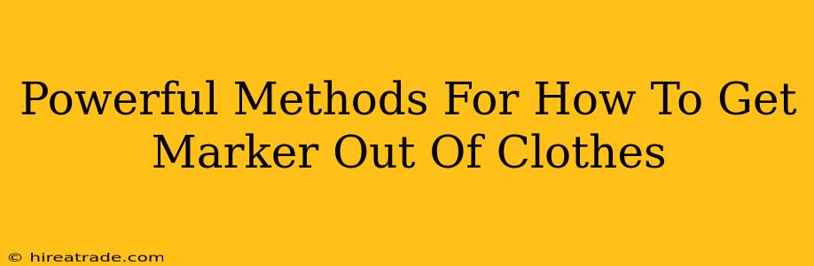 Powerful Methods For How To Get Marker Out Of Clothes