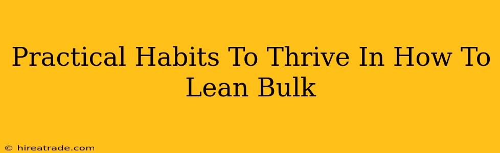 Practical Habits To Thrive In How To Lean Bulk