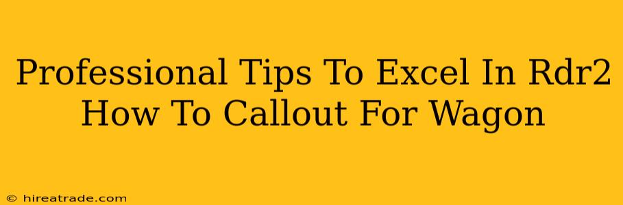 Professional Tips To Excel In Rdr2 How To Callout For Wagon