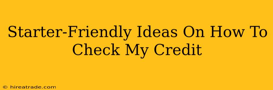 Starter-Friendly Ideas On How To Check My Credit