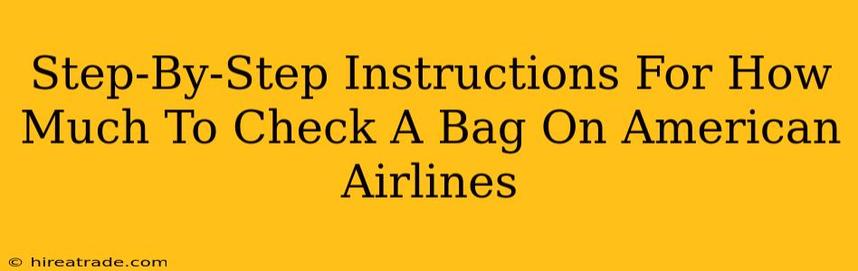 Step-By-Step Instructions For How Much To Check A Bag On American Airlines