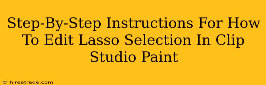 Step-By-Step Instructions For How To Edit Lasso Selection In Clip Studio Paint