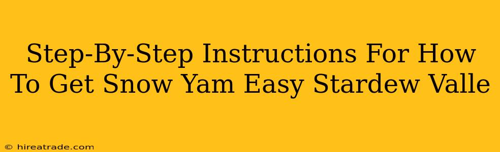 Step-By-Step Instructions For How To Get Snow Yam Easy Stardew Valle
