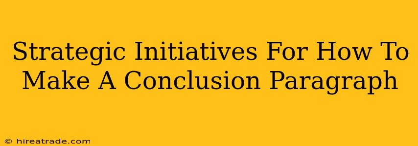Strategic Initiatives For How To Make A Conclusion Paragraph