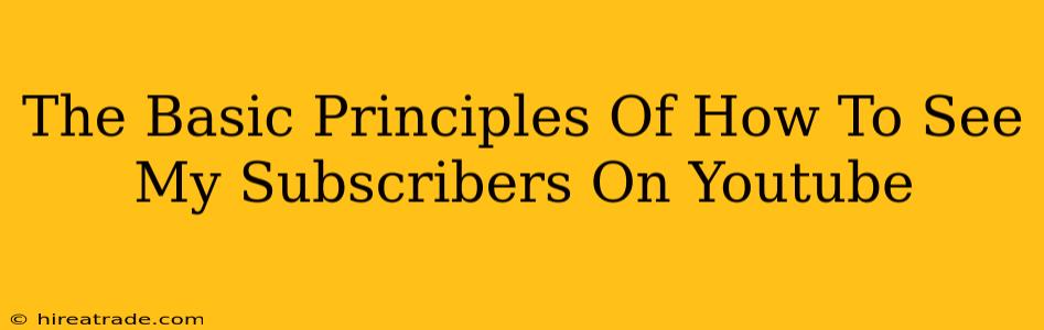 The Basic Principles Of How To See My Subscribers On Youtube
