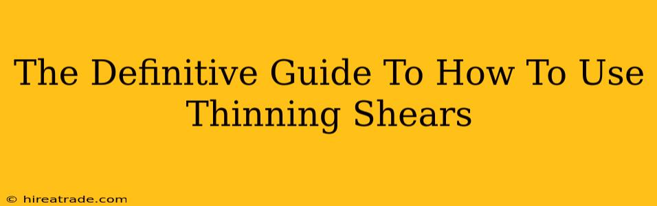 The Definitive Guide To How To Use Thinning Shears