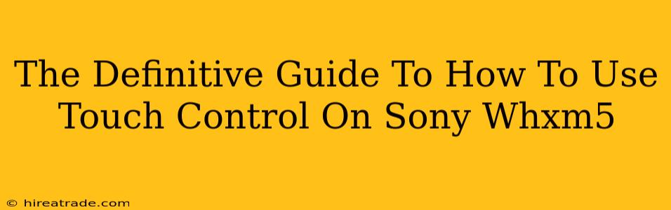 The Definitive Guide To How To Use Touch Control On Sony Whxm5