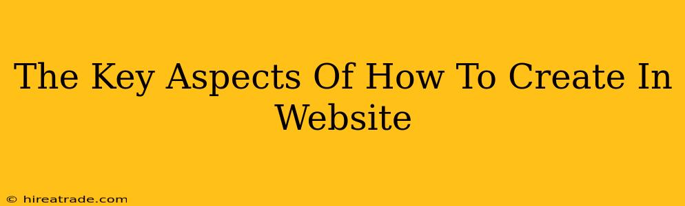 The Key Aspects Of How To Create In Website