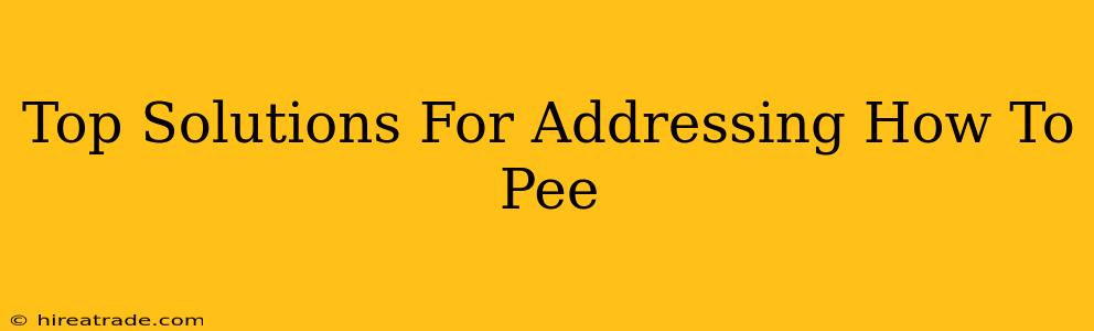 Top Solutions For Addressing How To Pee