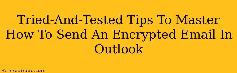 Tried-And-Tested Tips To Master How To Send An Encrypted Email In Outlook