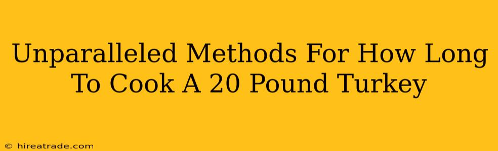 Unparalleled Methods For How Long To Cook A 20 Pound Turkey