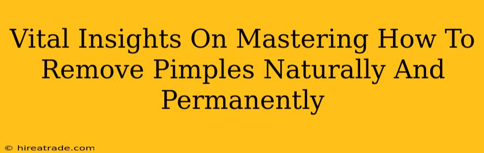 Vital Insights On Mastering How To Remove Pimples Naturally And Permanently